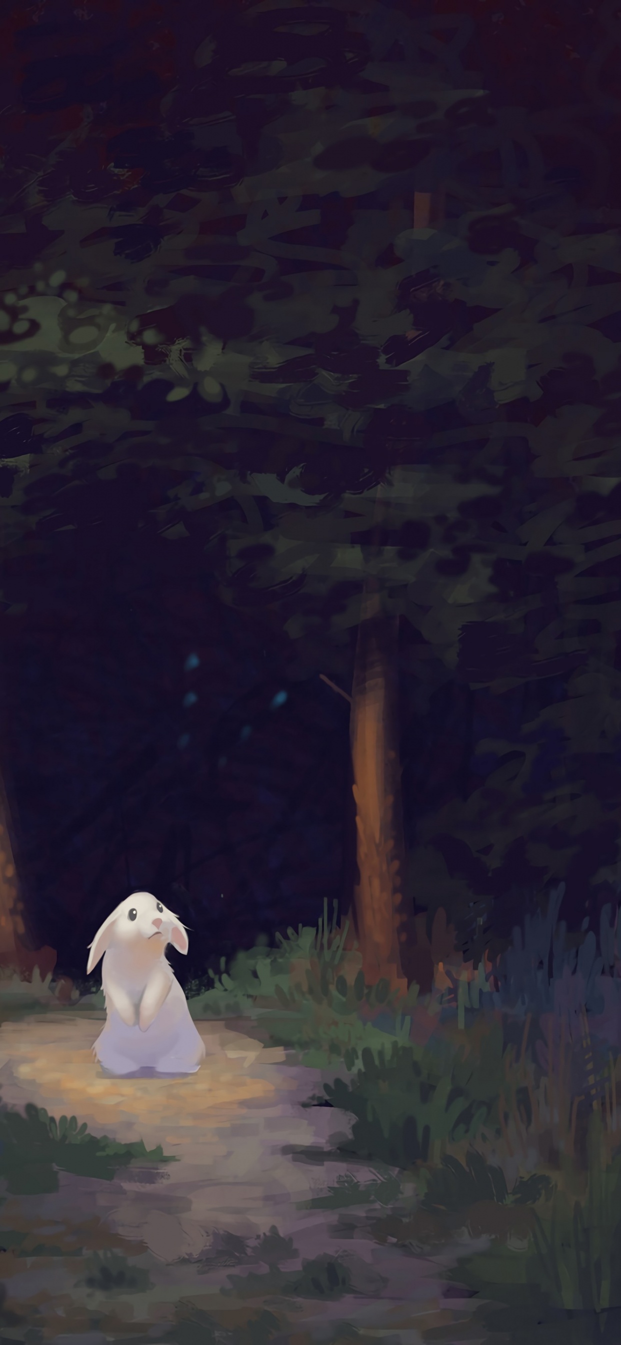 Обои темнота, дерево, атмосфера, живопись, визуальное искусство в разрешении 1242x2688