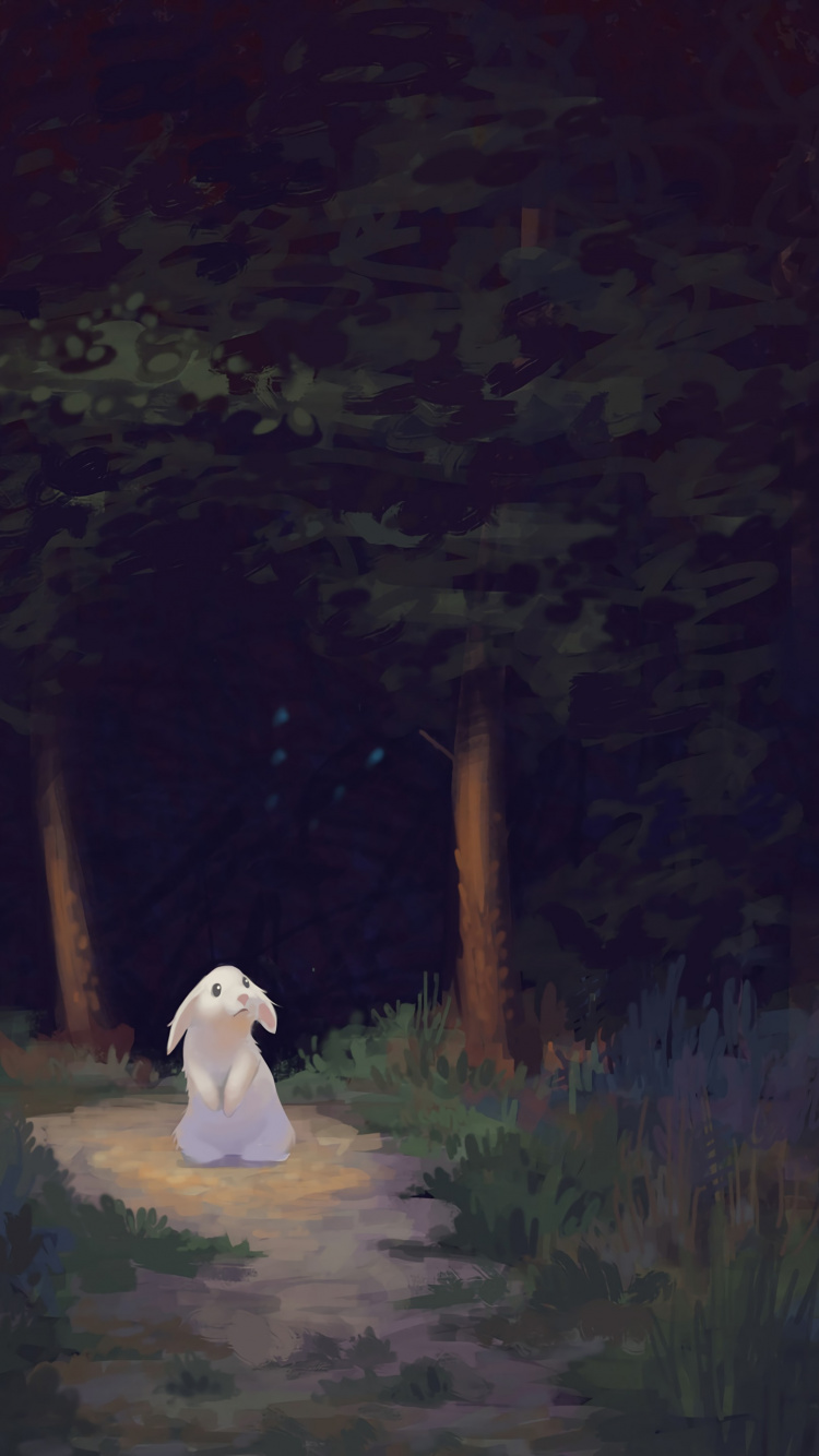 Обои темнота, дерево, атмосфера, живопись, визуальное искусство в разрешении 750x1334