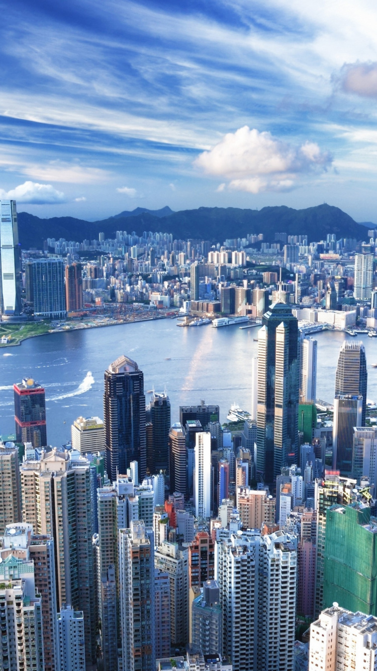 Обои НьюЙорк, город, планшет, вода, облако в разрешении 750x1334