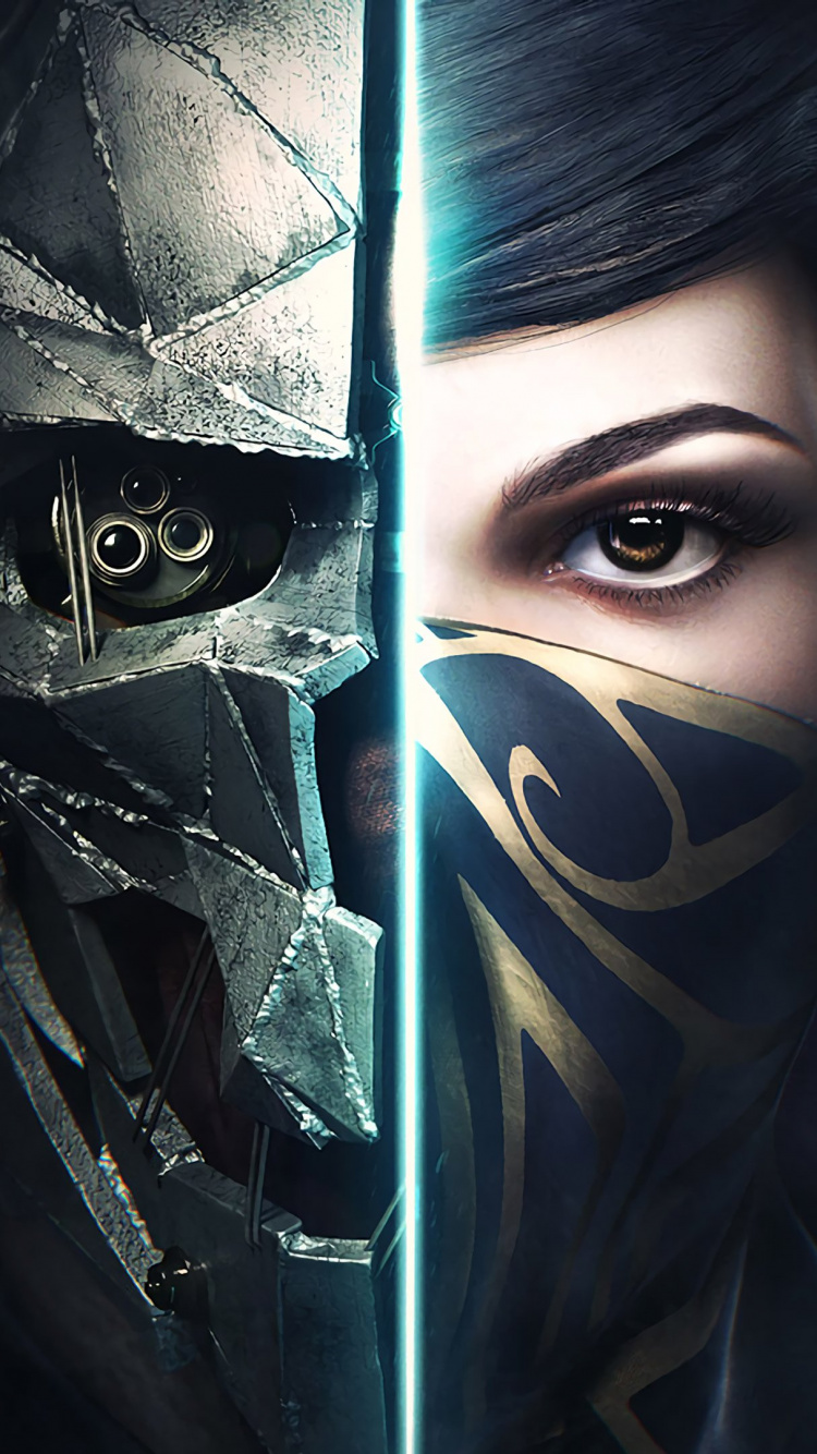 Обои Dishonored 2, Обесчестил, Bethesda Softworks, стелс игры, лицо в разрешении 750x1334