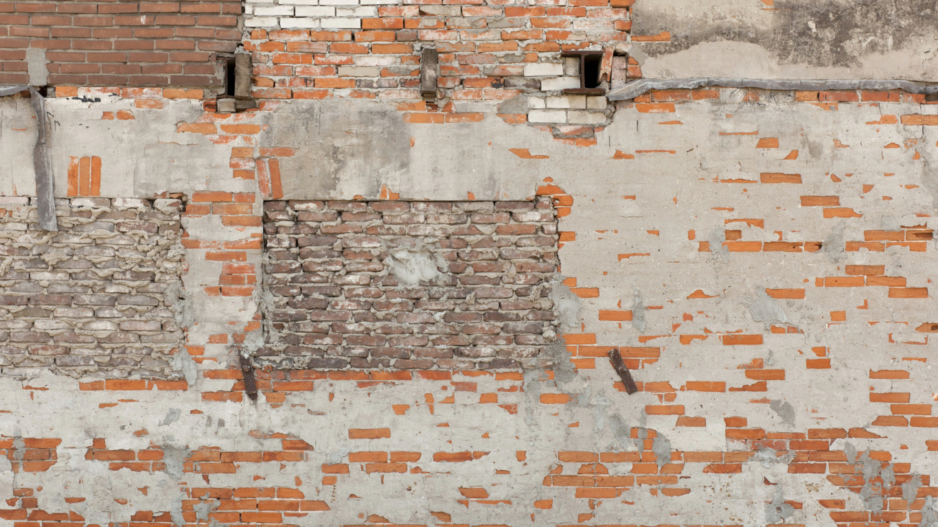 Обои стена, каменная стена, кирпичная кладка, кирпич, узор в разрешении 1366x768