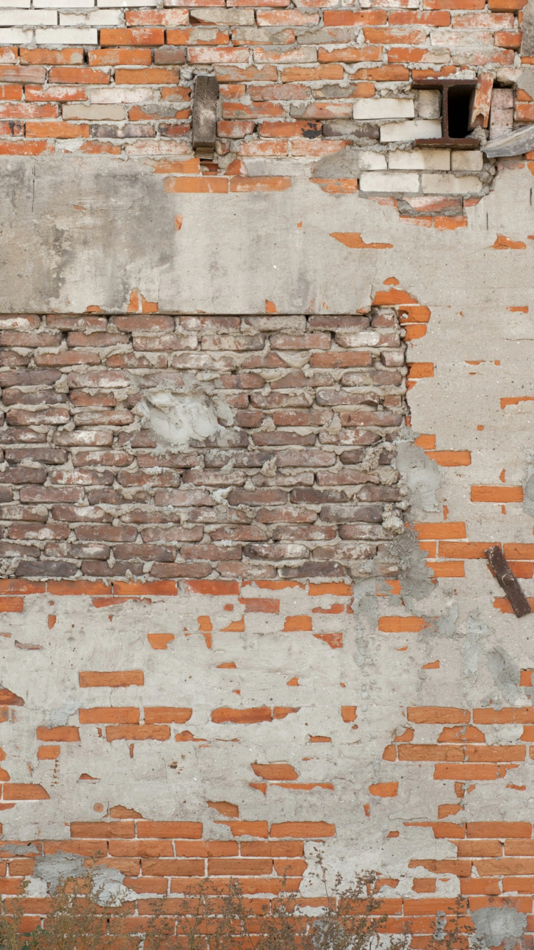 Обои стена, каменная стена, кирпичная кладка, кирпич, узор в разрешении 750x1334