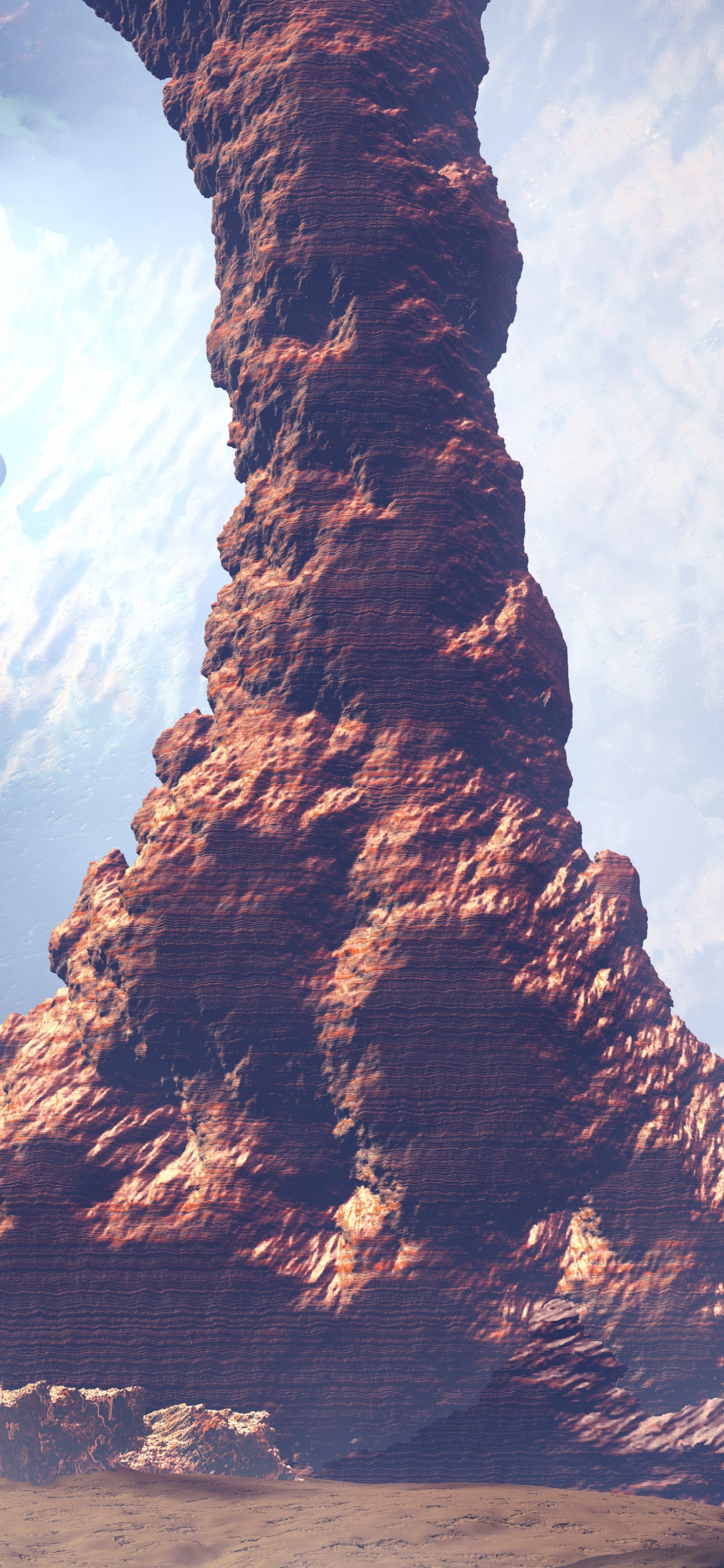 Обои рок, формирование, геология, гора, солнечный свет в разрешении 1242x2688