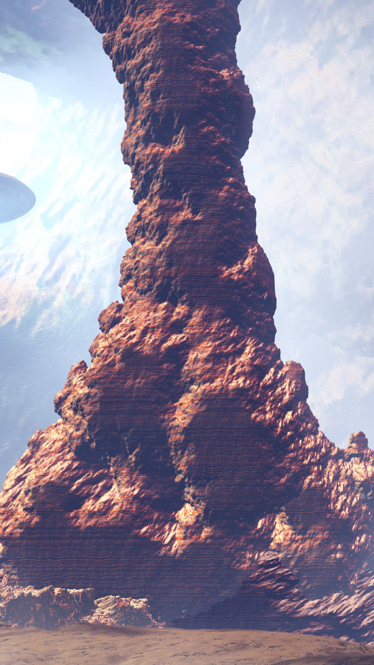 Обои рок, формирование, геология, гора, солнечный свет в разрешении 750x1334