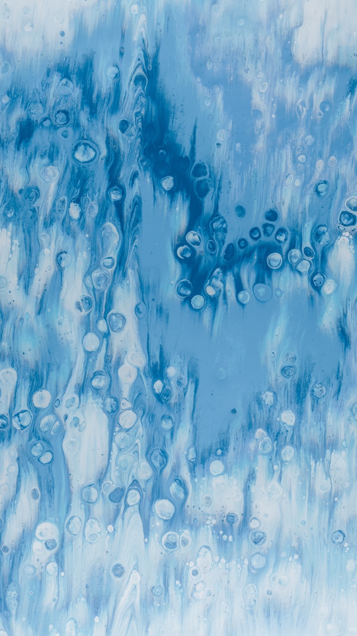 Обои живопись, синий, лазурный, узор, акварельные краски в разрешении 720x1280