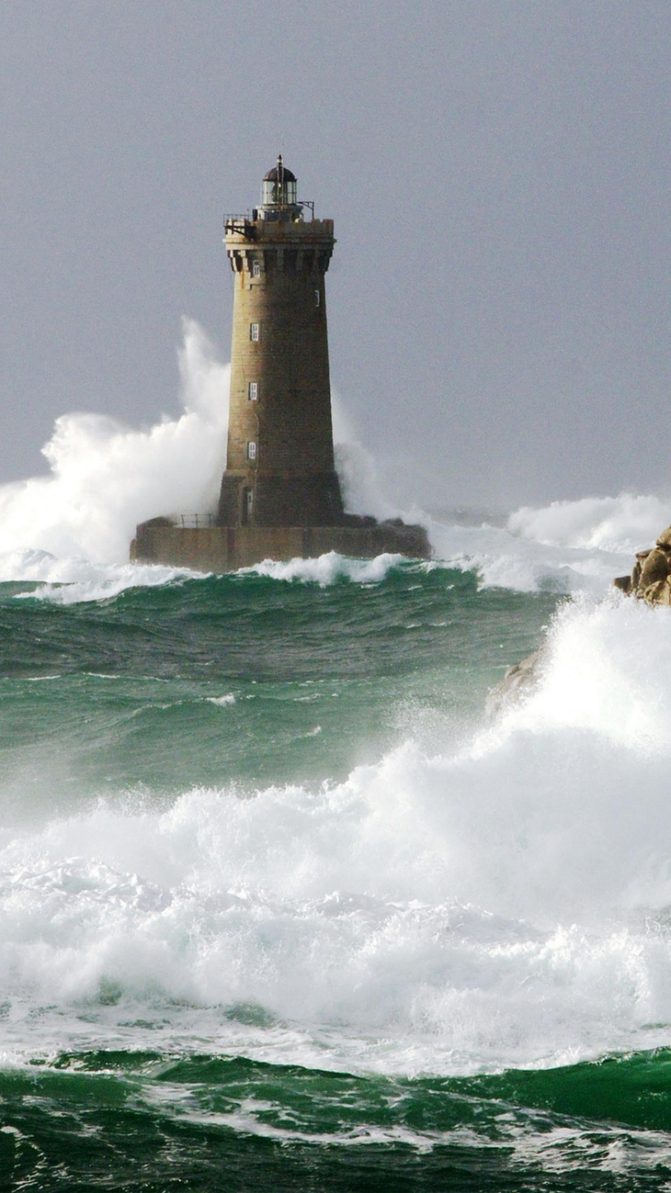 Обои волна, море, ветровая волна, океан, мыс в разрешении 750x1334