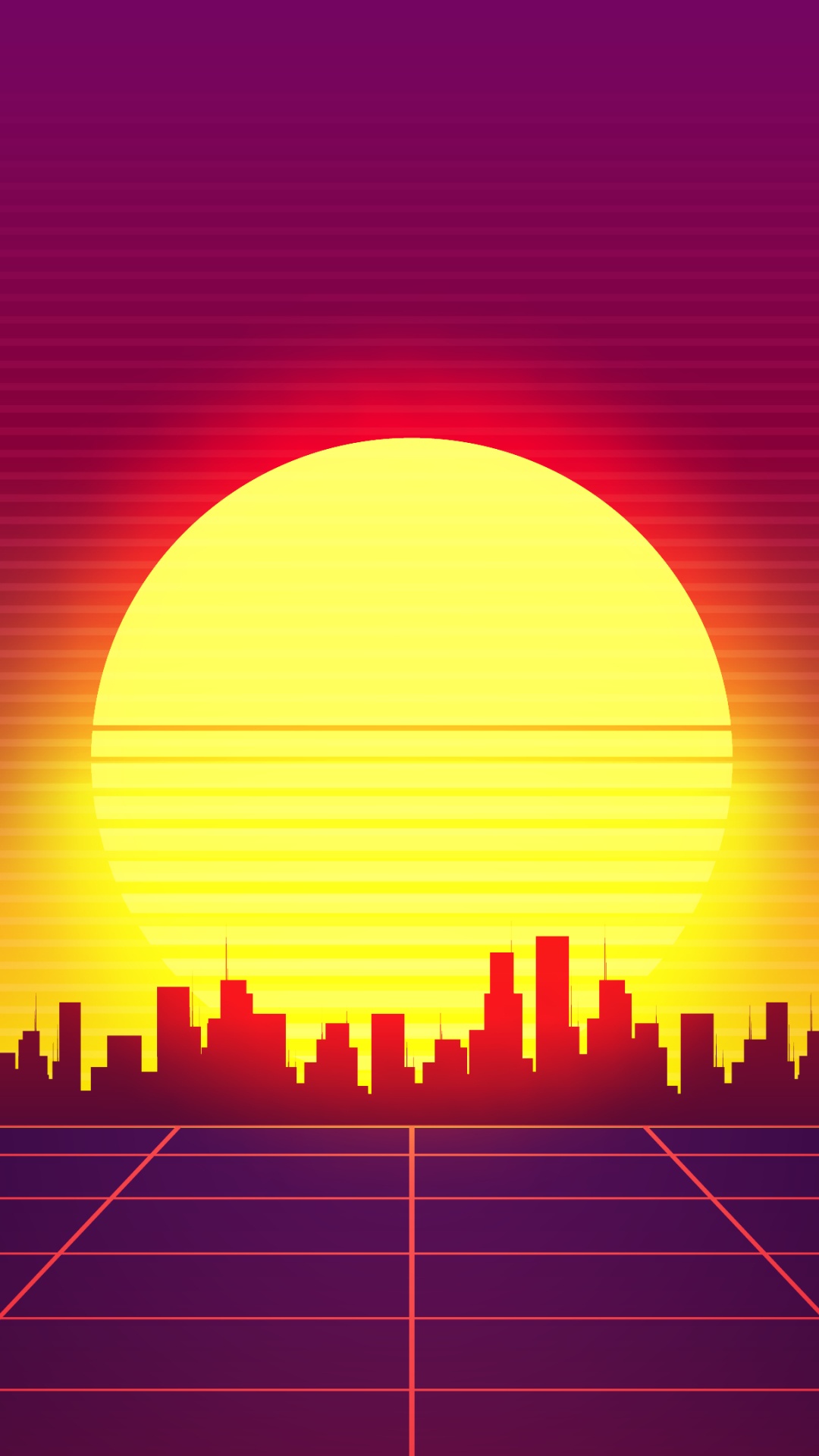 Обои Synthwave, атмосфера, экорегион, природа, окружающая среда в разрешении 1080x1920