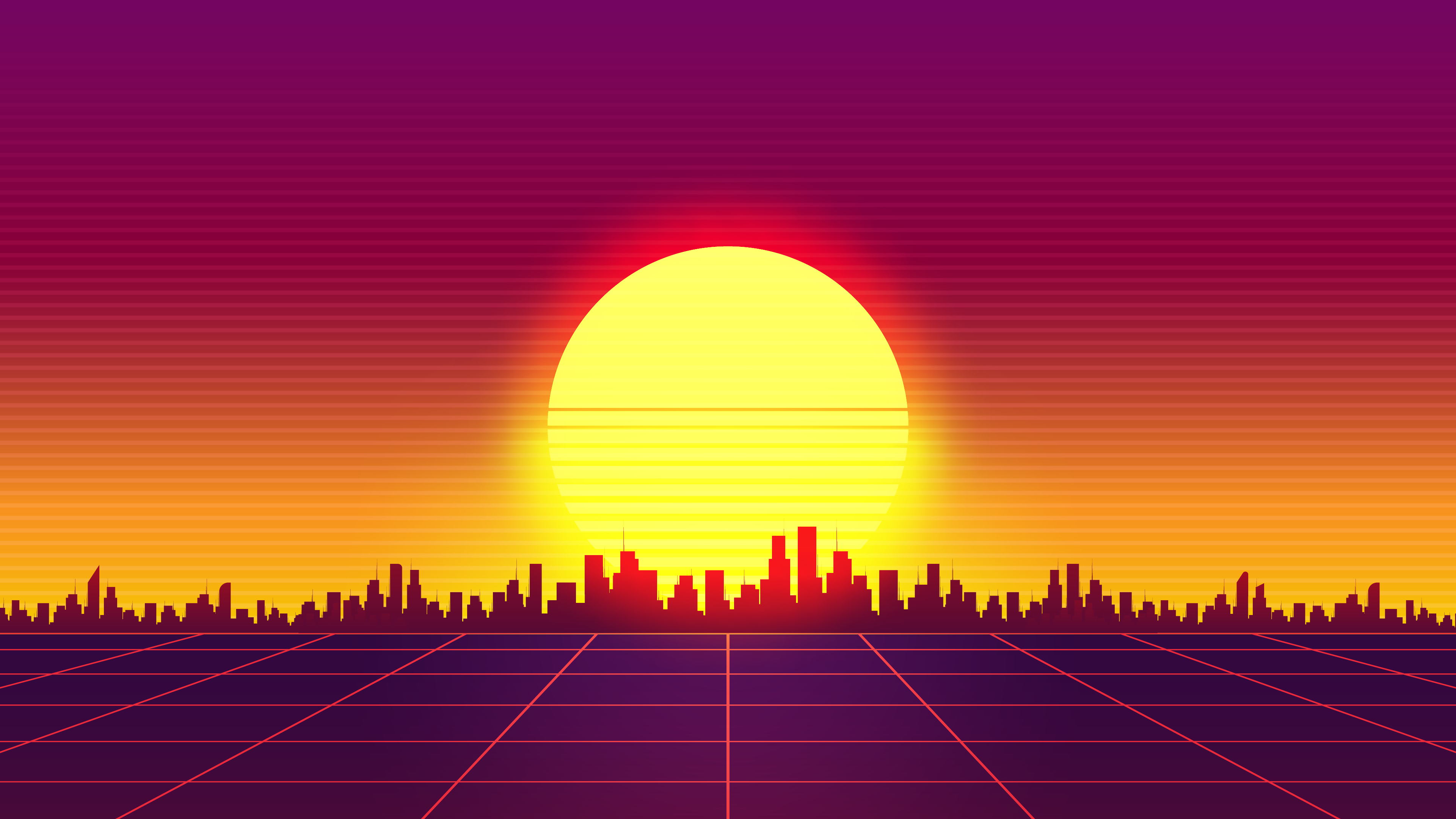 Обои Synthwave, атмосфера, экорегион, природа, окружающая среда в разрешении 3840x2160