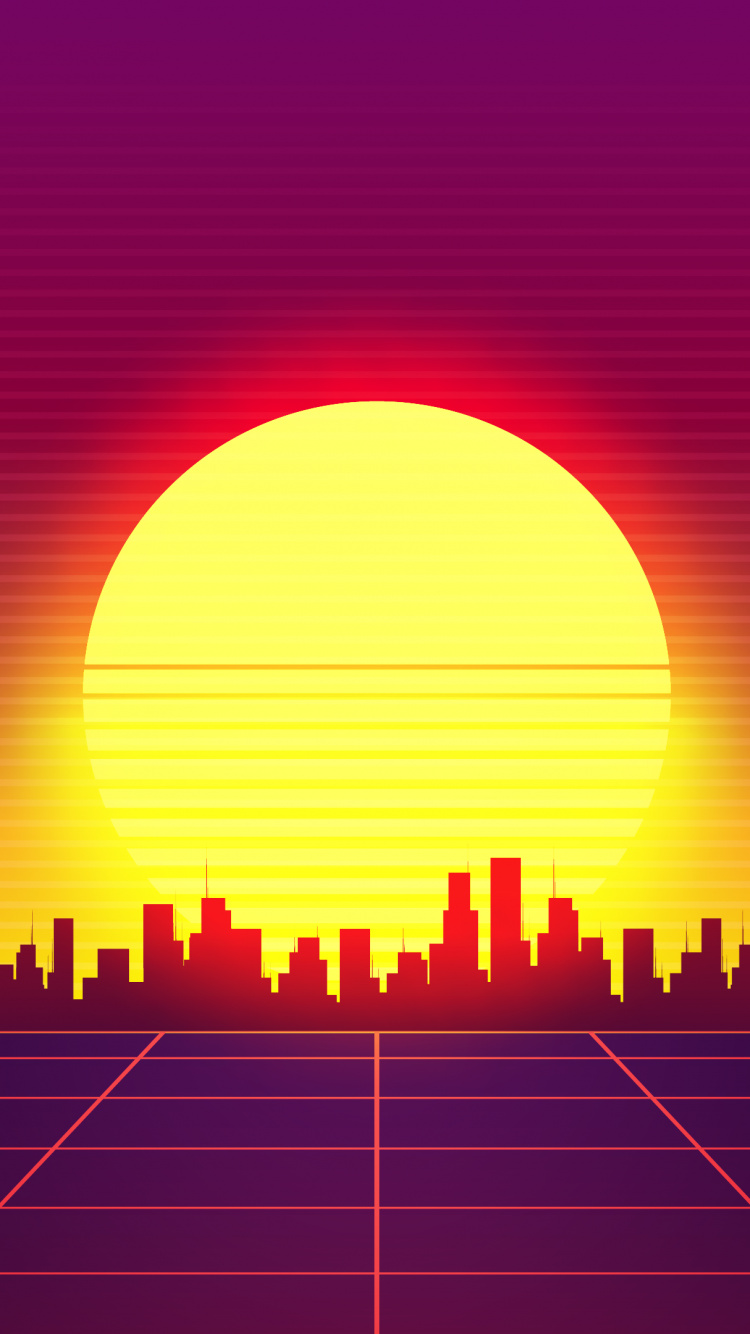 Обои Synthwave, атмосфера, экорегион, природа, окружающая среда в разрешении 750x1334