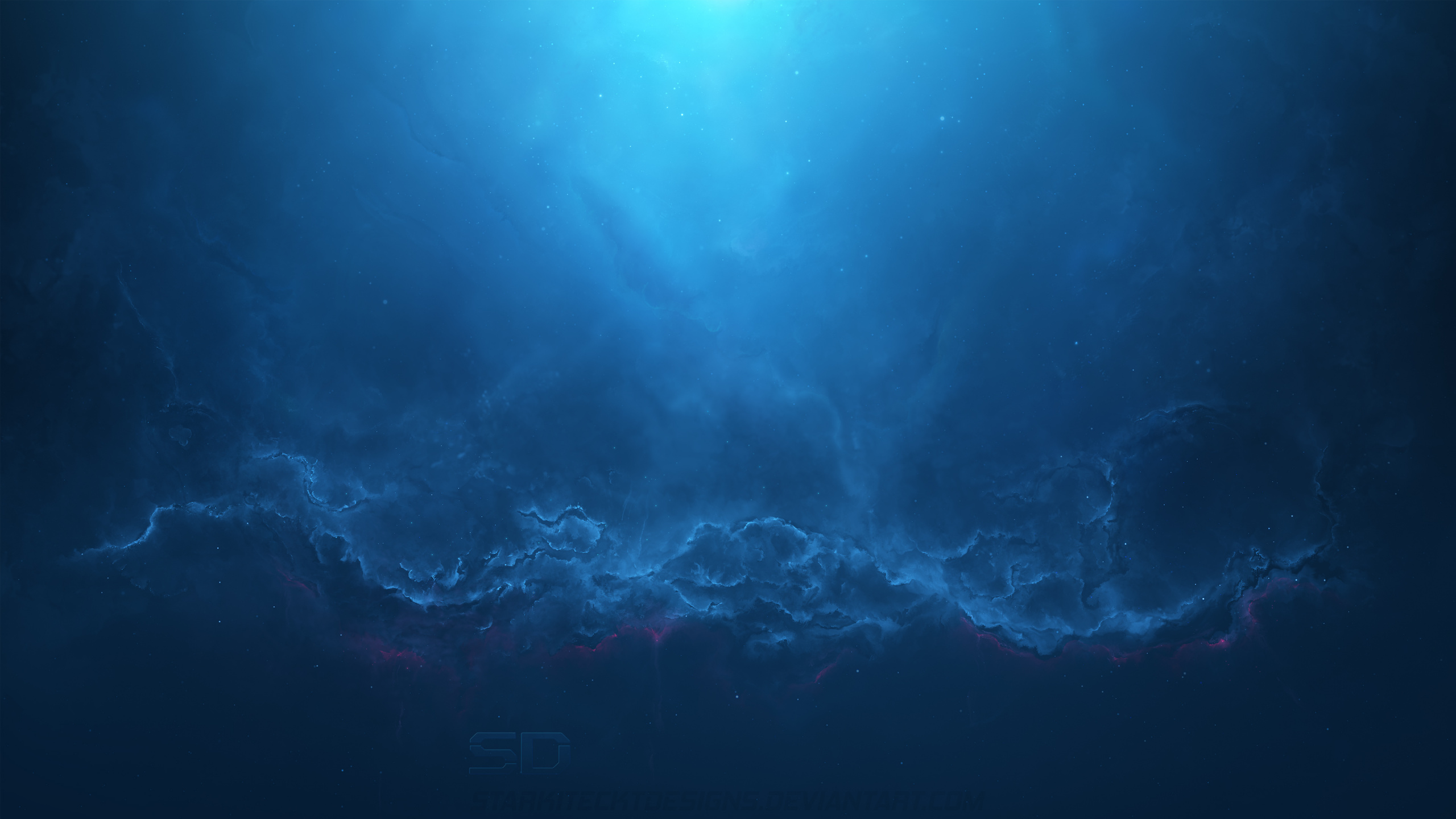 Обои подземные воды, синий, вода, свет, атмосфера в разрешении 2560x1440