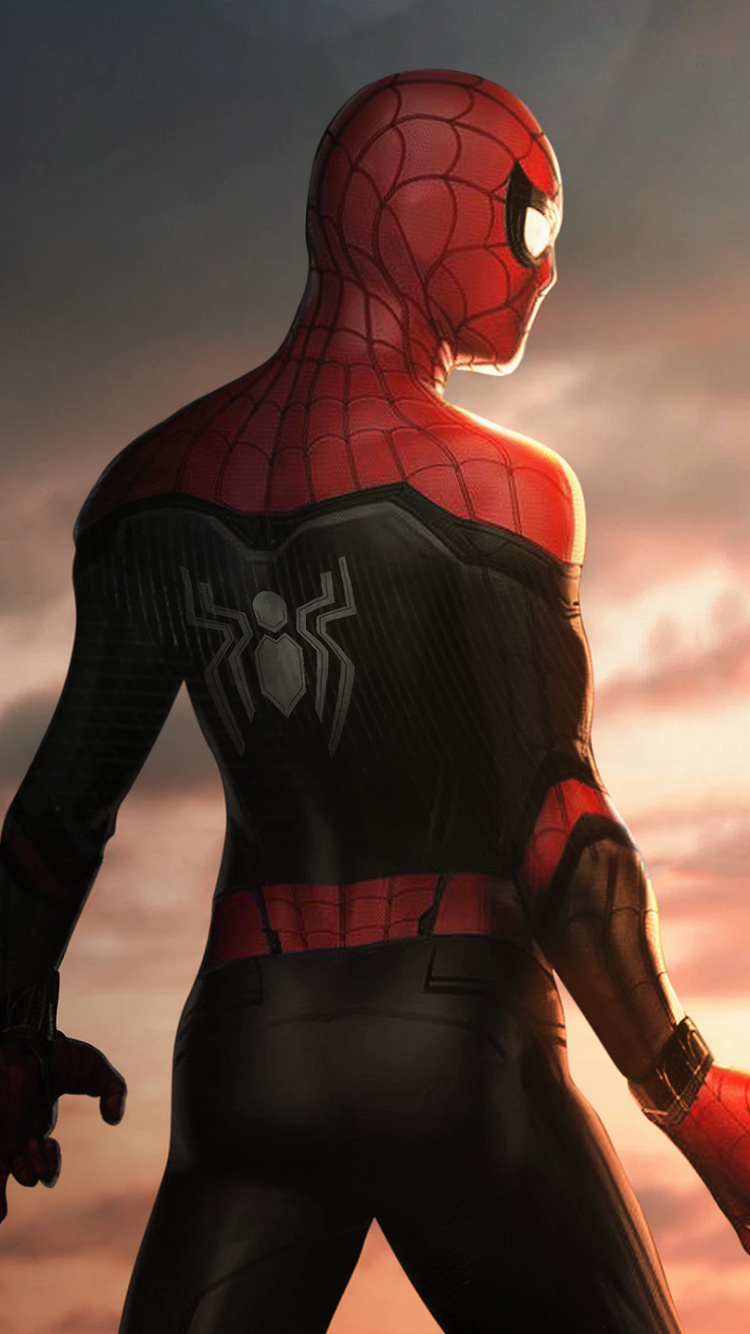 Обои человек-паук, Человек-паук Возвращение домой, супергерой, суперзлодей, артист в разрешении 750x1334