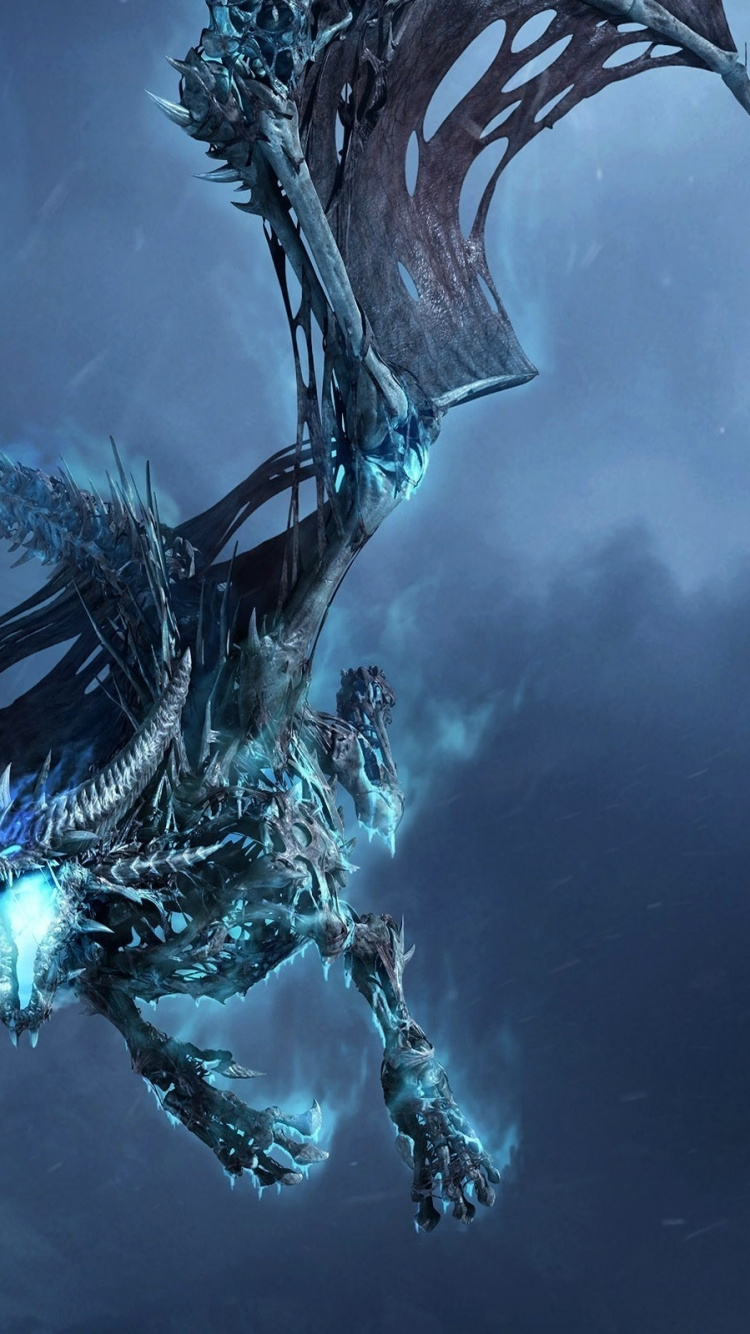 Обои дракон, тьма, ночь, cg работы, скриншот в разрешении 750x1334