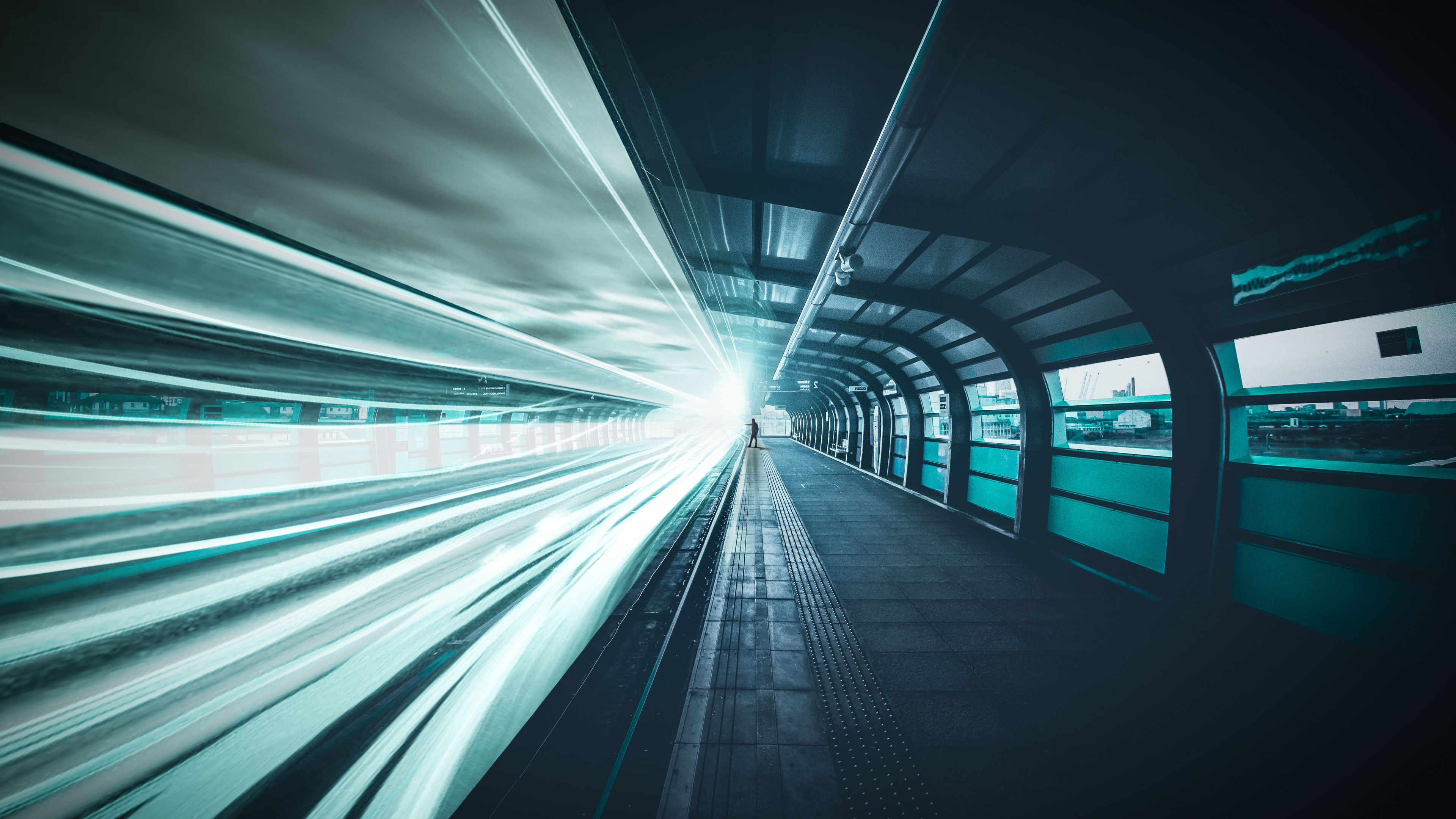 Обои свет, синий, архитектура, линия, инфраструктура в разрешении 3840x2160