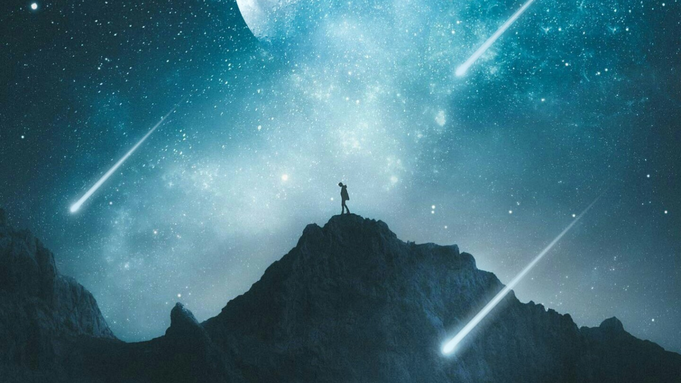 Обои природа, атмосфера, луна, мир, свет в разрешении 1366x768