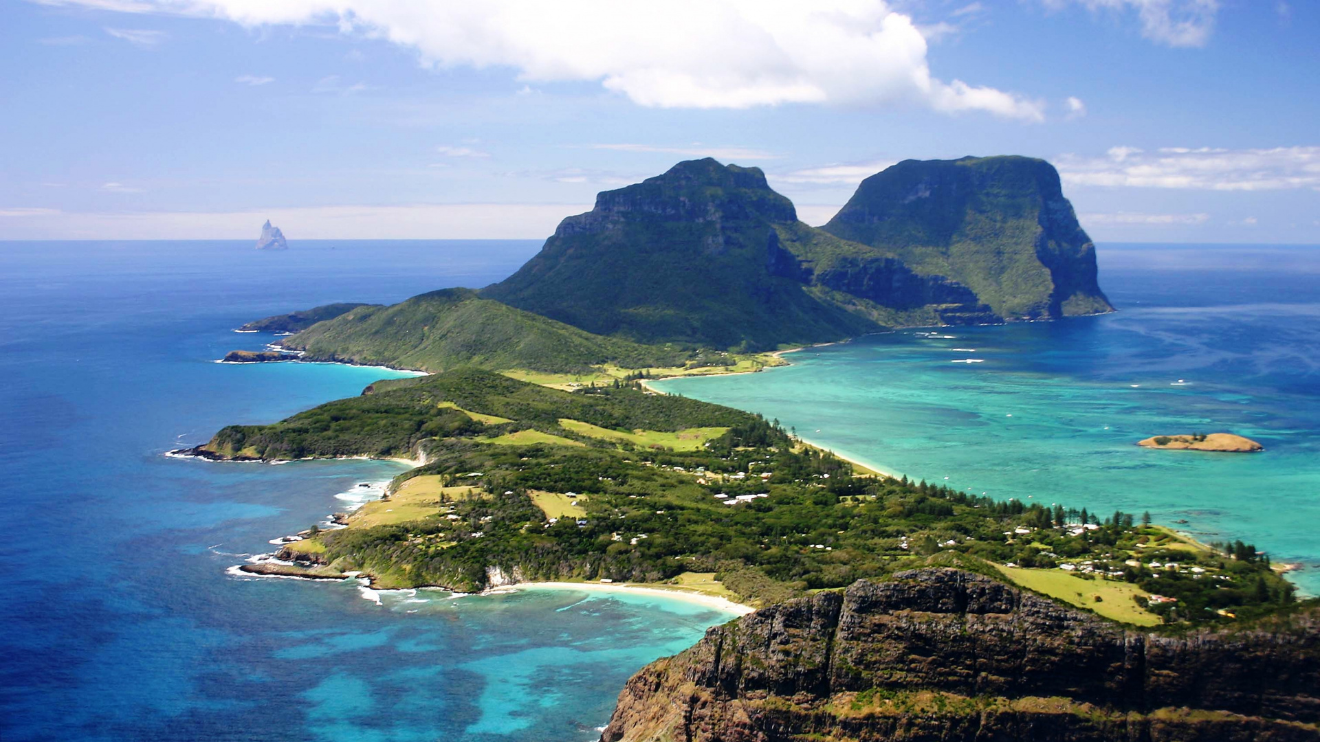 Обои Остров, побережье, море, прибрежные и океанические рельефы, мыс в разрешении 1920x1080