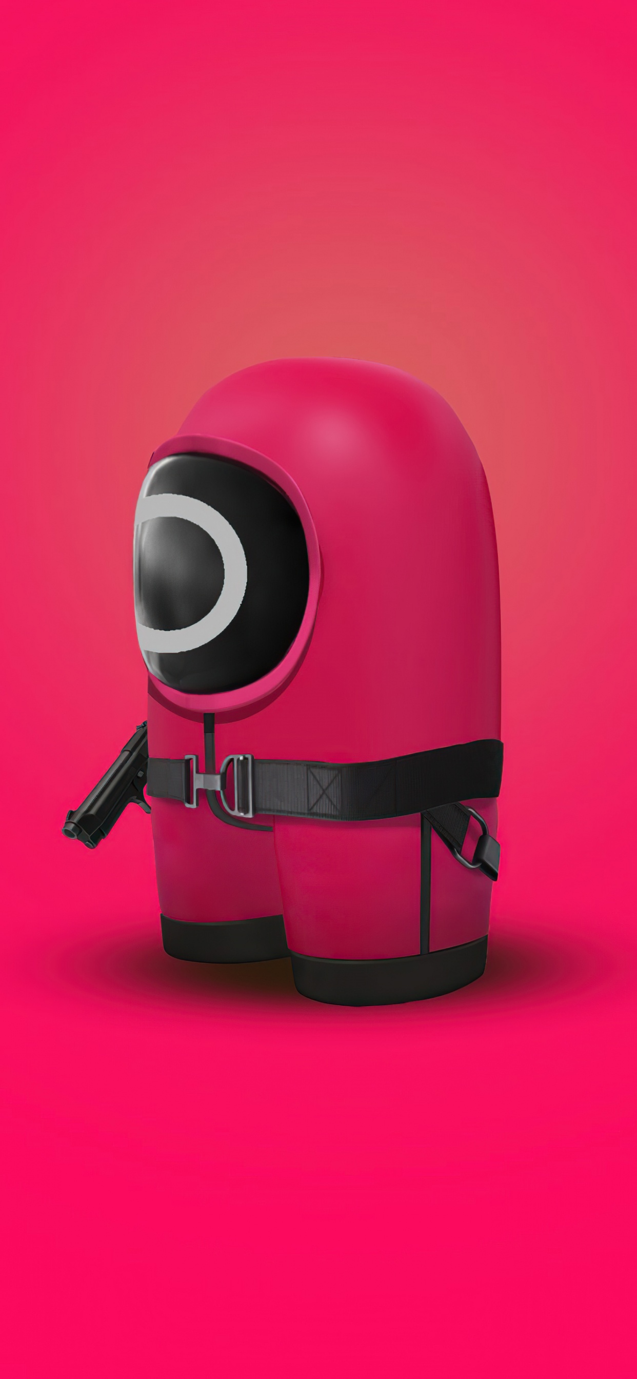 Обои игра в кальмара, крупный план, игрушка, звуковое оборудование, головной убор в разрешении 1242x2688