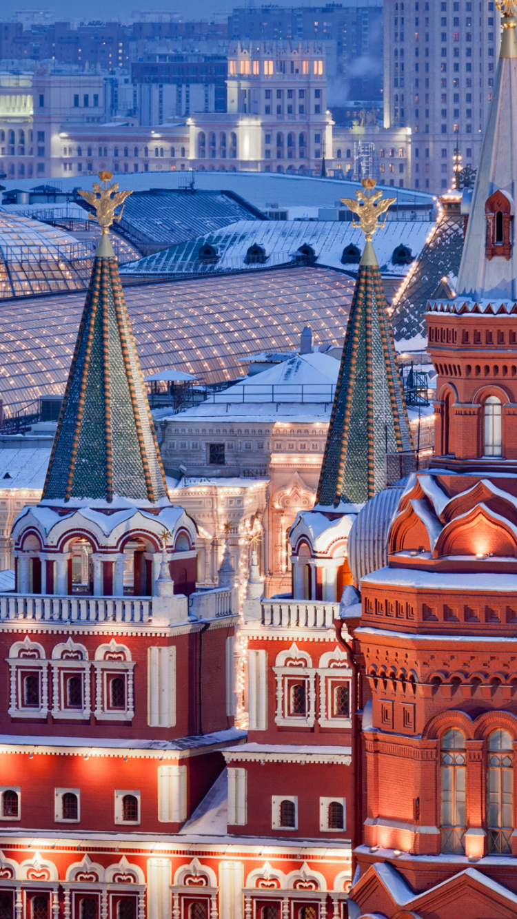 Обои Красная площадь, ориентир, город, городской район, метрополия в разрешении 750x1334