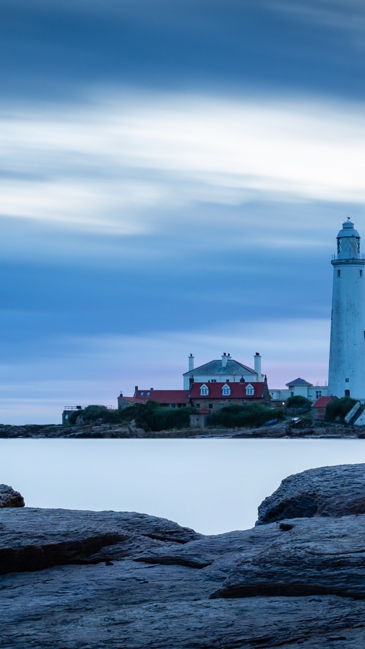 Обои Маяк, облако, вода, вышка, здание в разрешении 720x1280