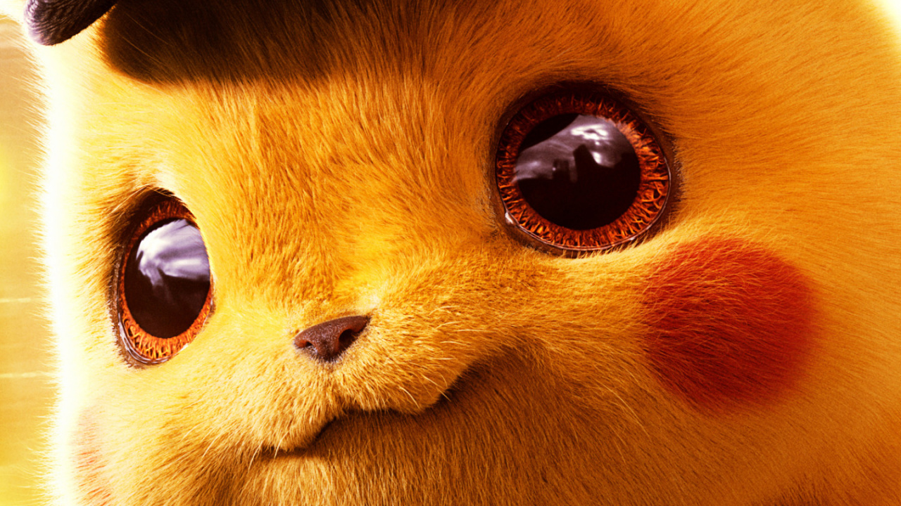 Обои Пикачу, рисование, арт, нос, голова в разрешении 1280x720