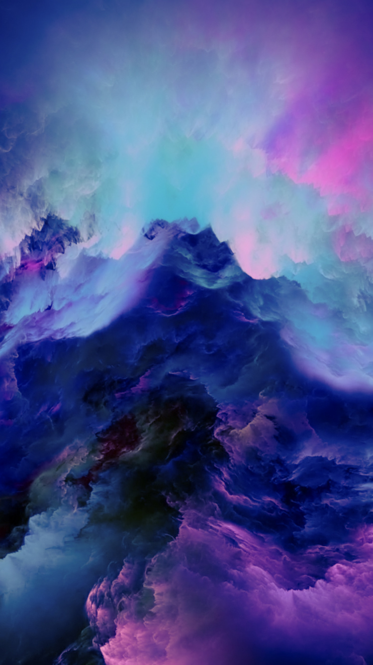 Обои облако, живопись, природа, пурпур, синий в разрешении 750x1334