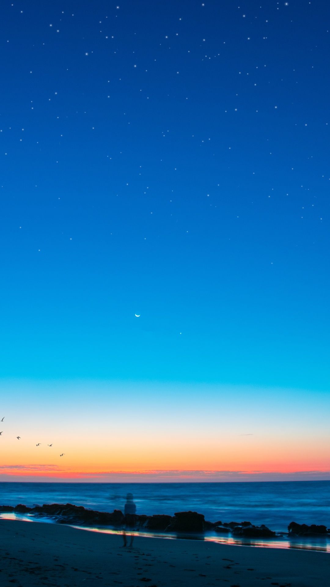 Обои горизонт, синий, море, океан, атмосфера в разрешении 1080x1920