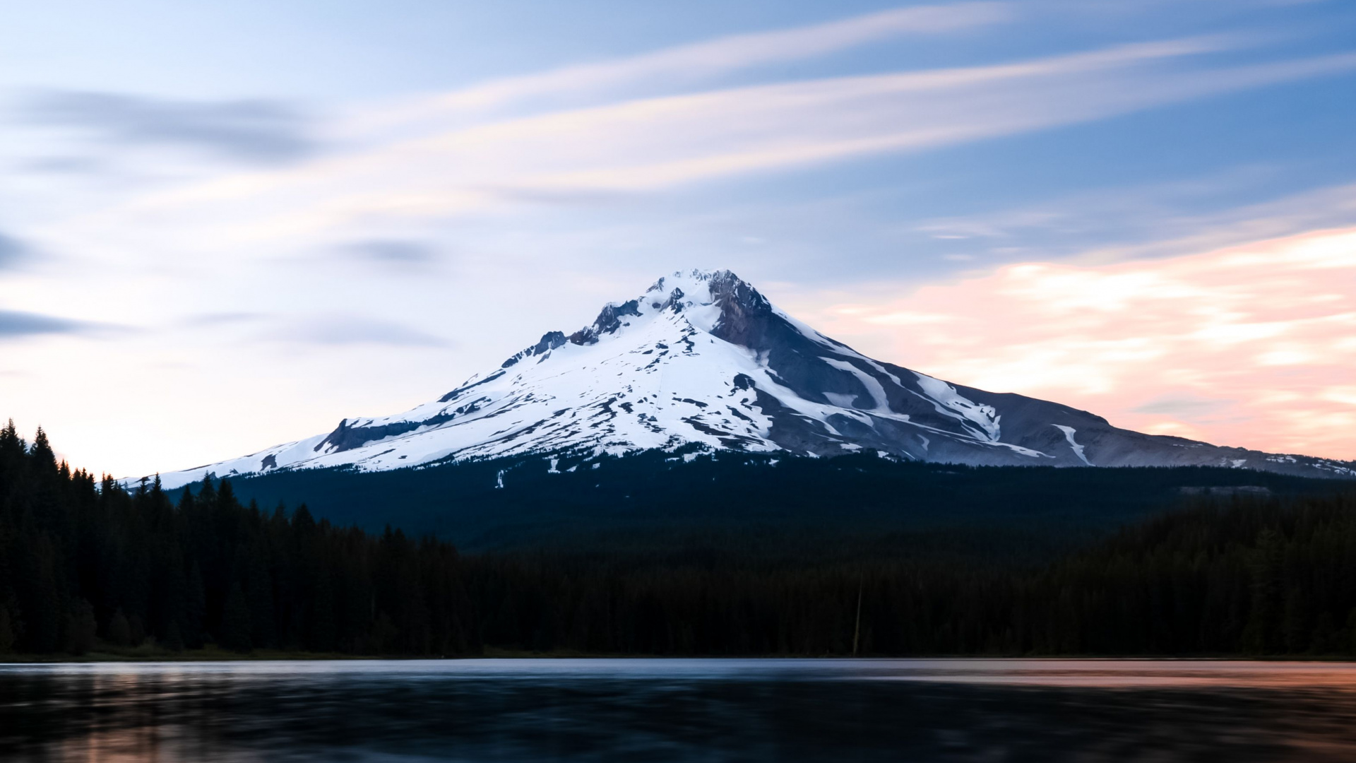 Обои Маунтхуд, вода, облако, гидроресурсы, гора в разрешении 1920x1080