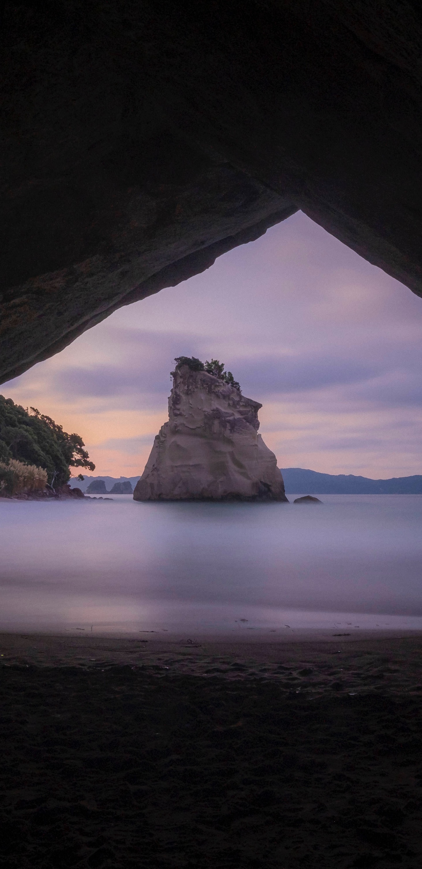 Обои формирование, рок, природа, море, естественная арка в разрешении 1440x2960