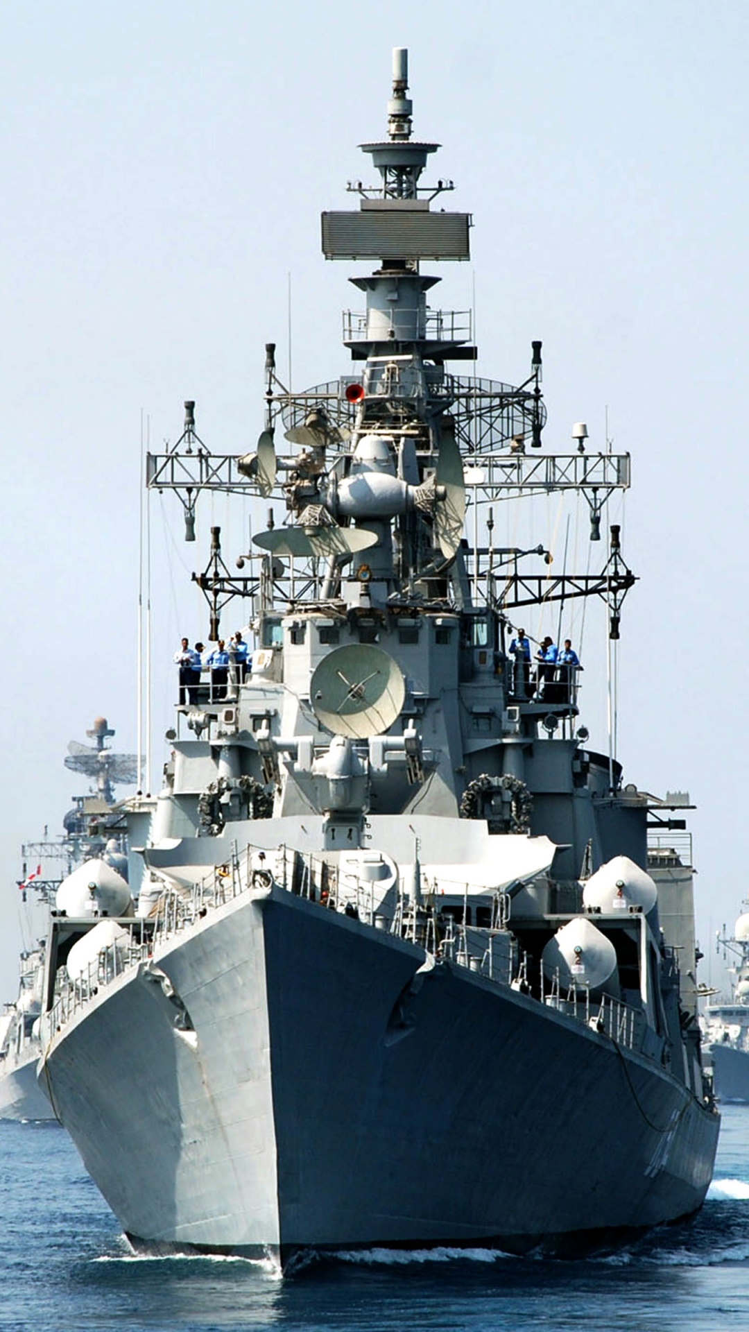Обои День ВМФ, индийские ВМС, военный корабль, морское ведомство, разрушитель в разрешении 1080x1920