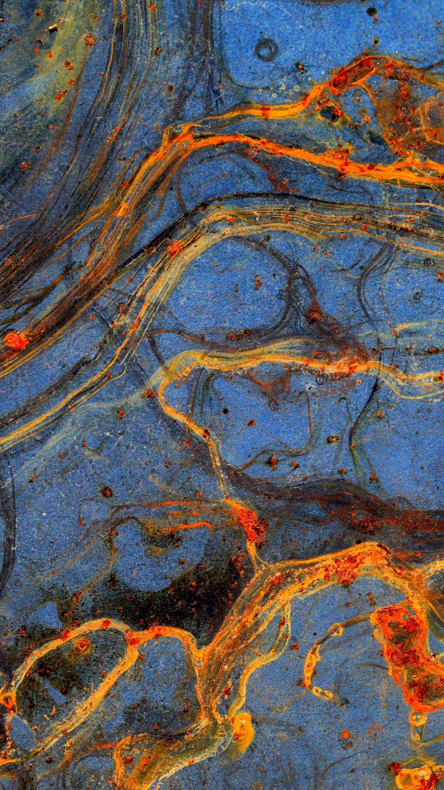 Обои живопись, рок, геология, узор, лава в разрешении 1440x2560