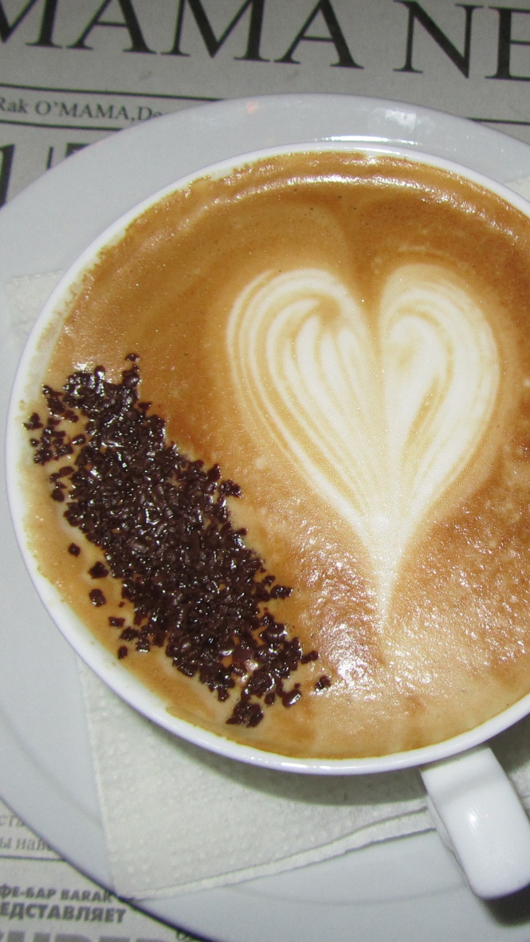 Обои капучино, латте, кофейня, Винер меланж, кофейная чашка в разрешении 1080x1920