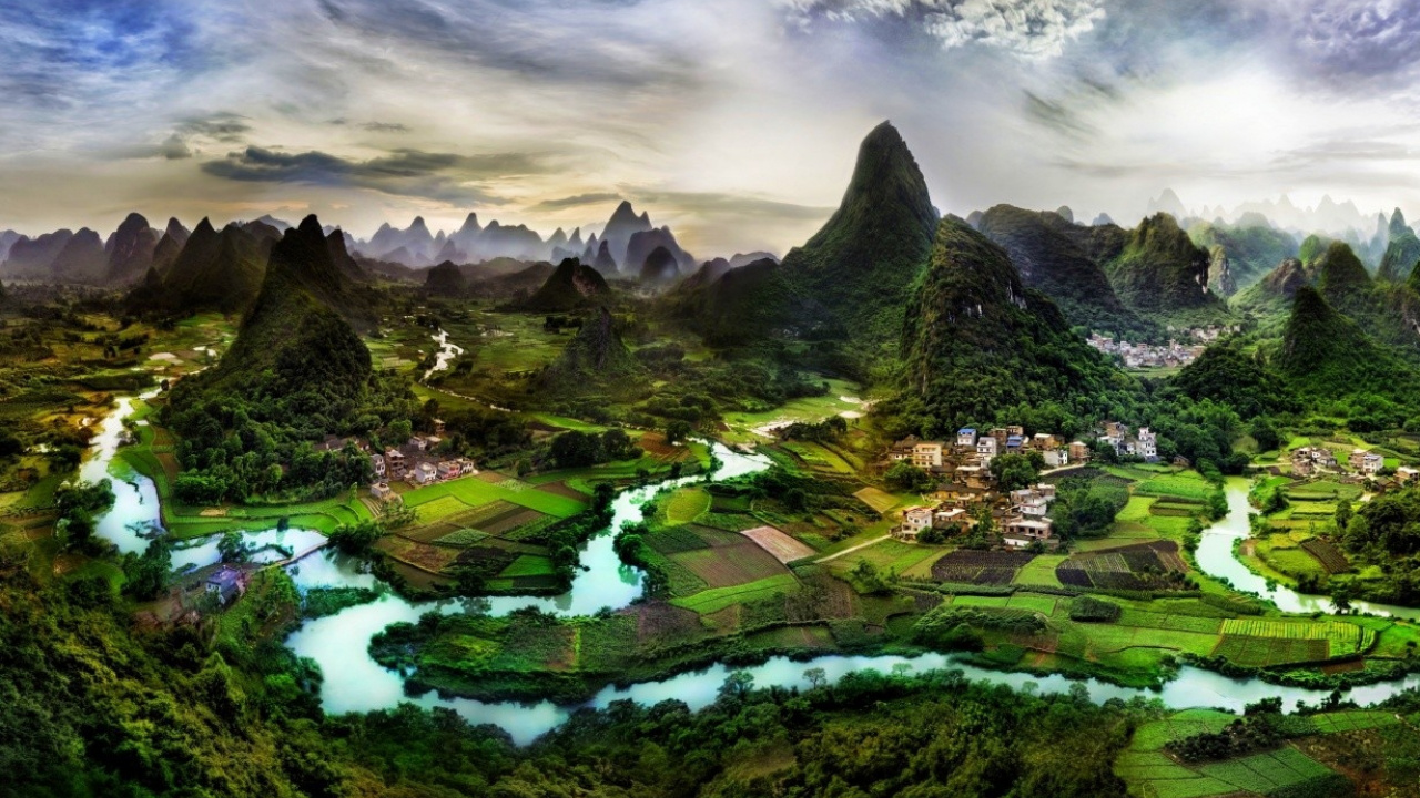 Обои гора, природа, пейзажи гор, пейзаж, горная станция в разрешении 1280x720