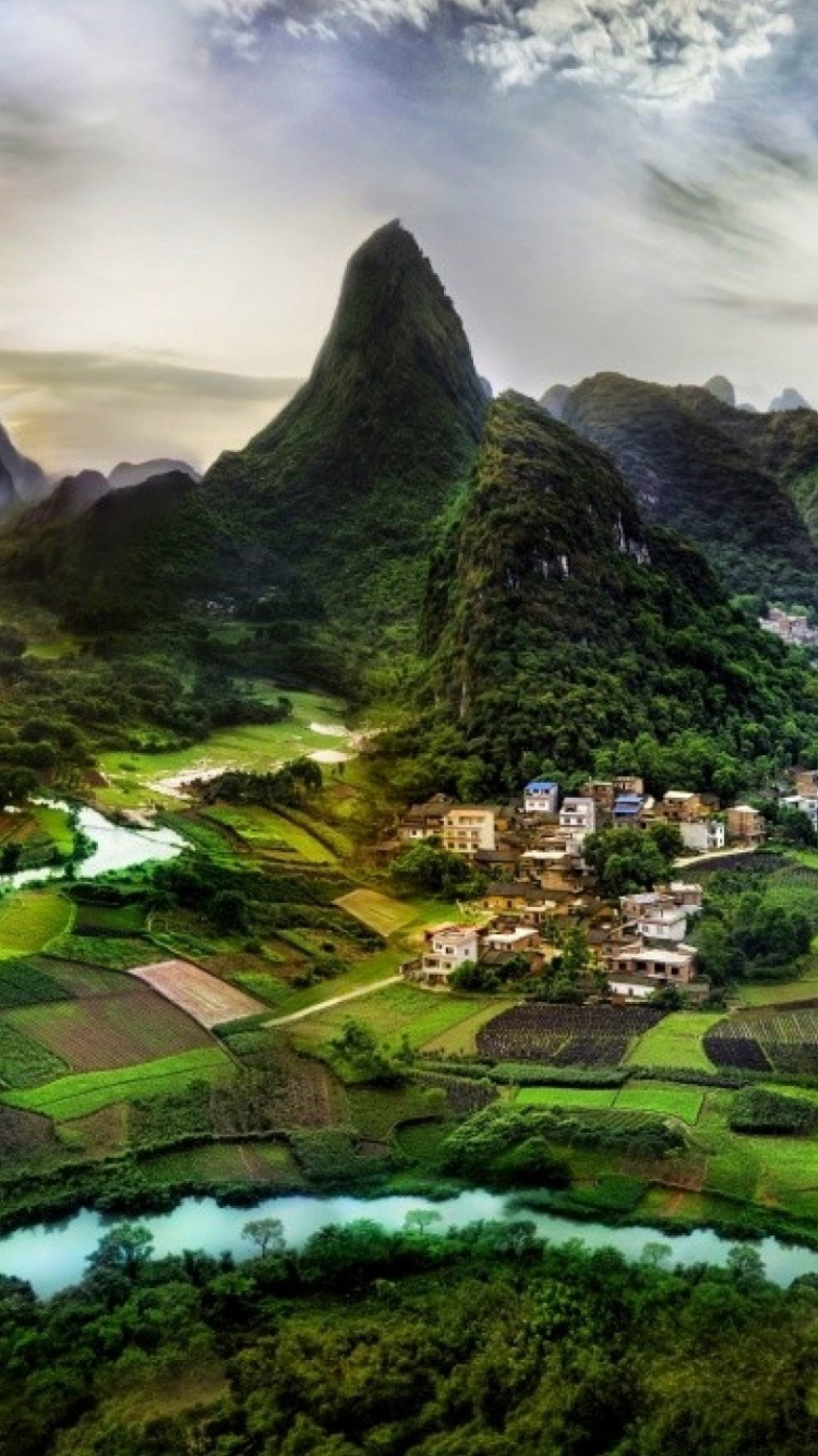 Обои гора, природа, пейзажи гор, пейзаж, горная станция в разрешении 750x1334