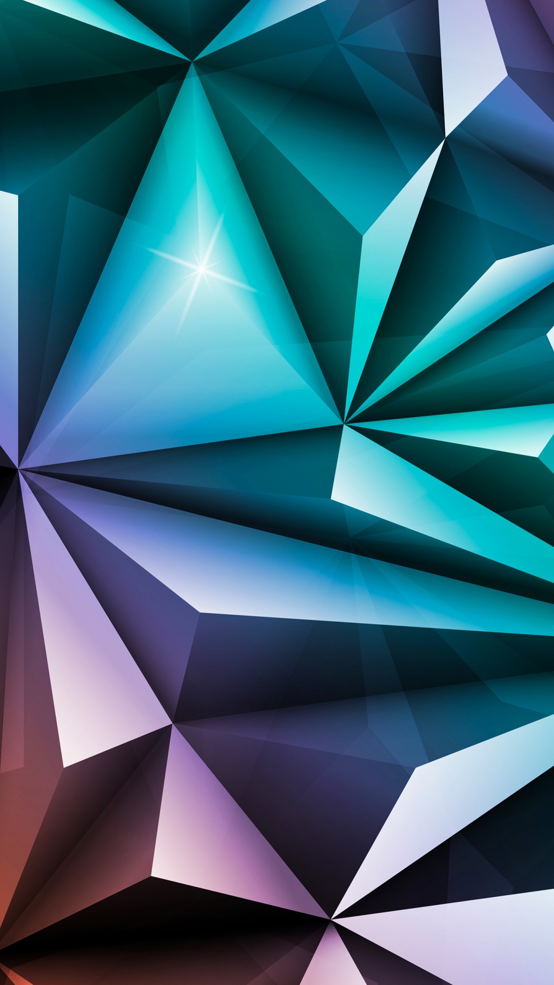 Обои иллюстрация, векторная графика, графика, лазурный, треугольник в разрешении 1080x1920