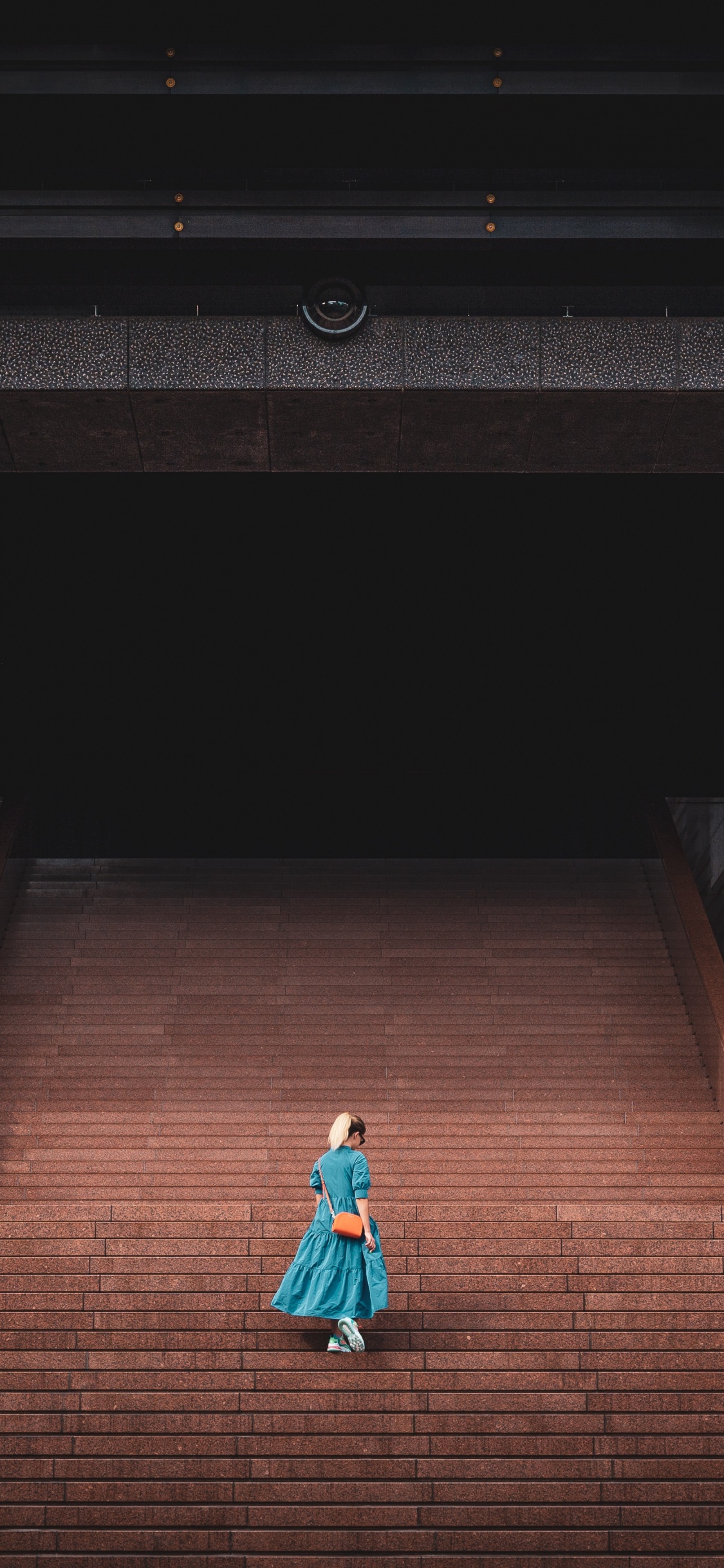 Обои досуг, темнота, космос, симметрия, древесина в разрешении 1125x2436