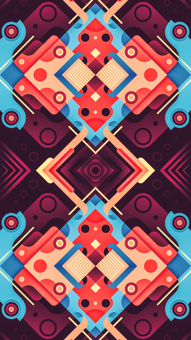 Обои узор, дизайн, графический дизайн, постер, синий в разрешении 750x1334