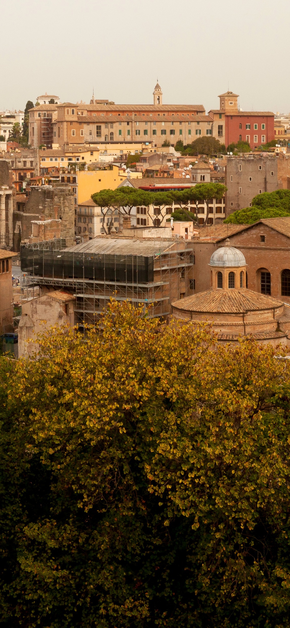 Обои здание, архитектура, небо, городской пейзаж, Римский Форум в разрешении 1125x2436