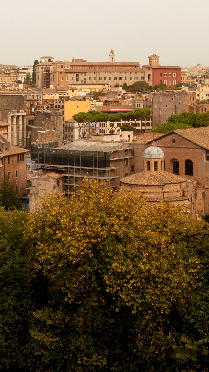 Обои здание, архитектура, небо, городской пейзаж, Римский Форум в разрешении 720x1280