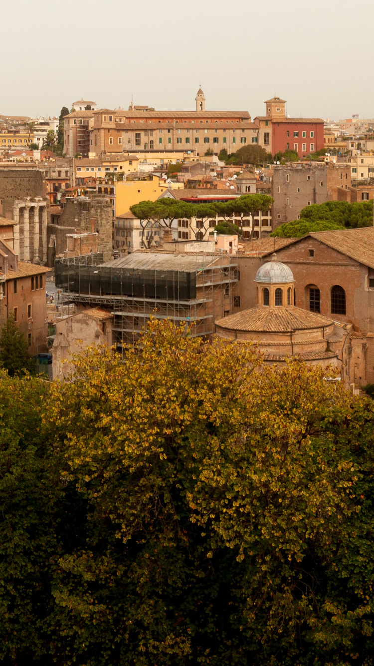 Обои здание, архитектура, небо, городской пейзаж, Римский Форум в разрешении 750x1334