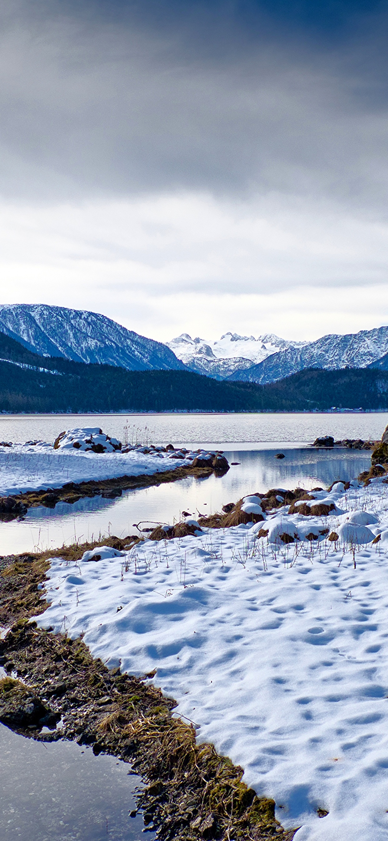 Обои зима, гора, природа, снег, фундальном отделе в разрешении 1242x2688