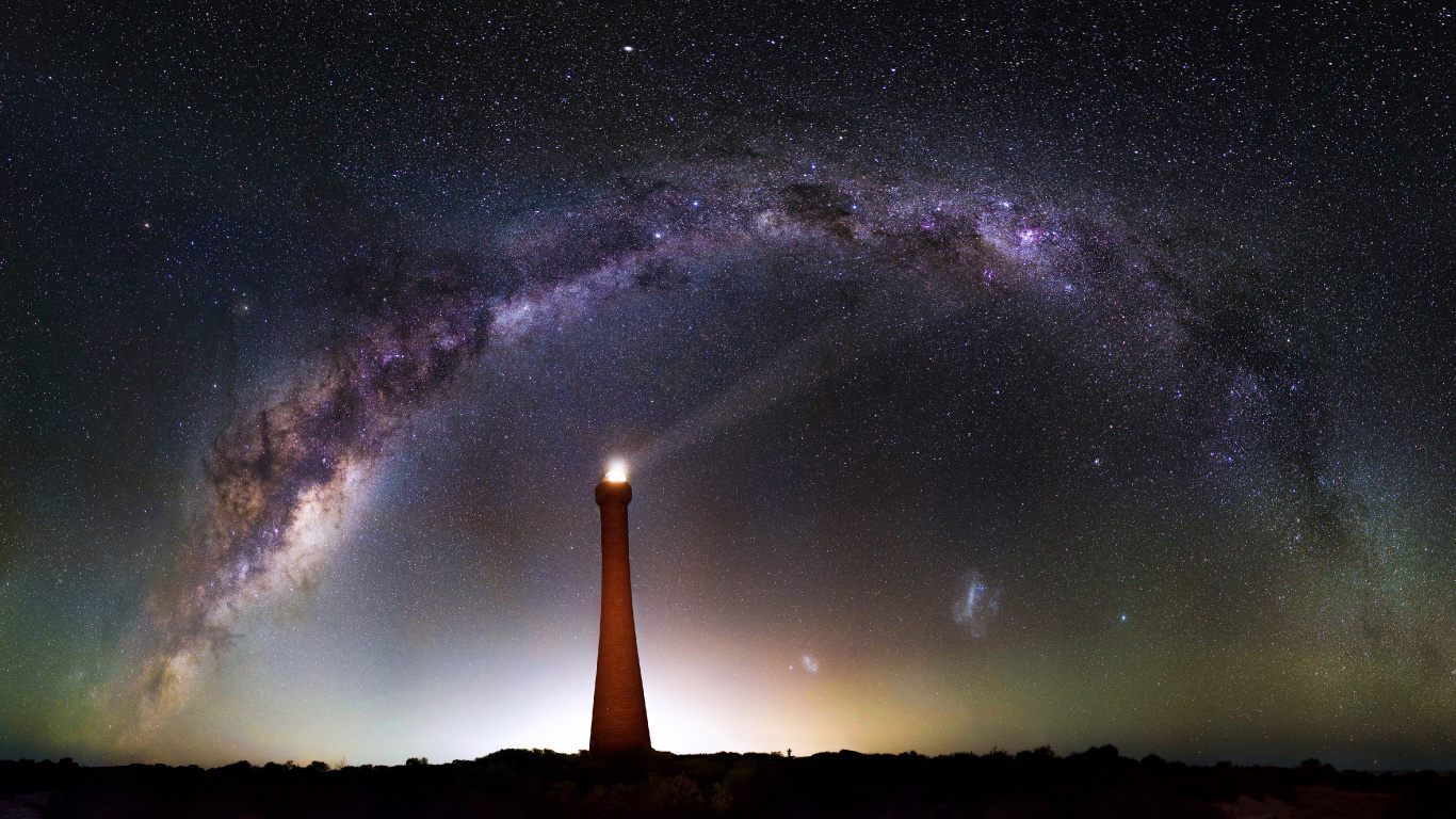 Обои Млечный Путь, Галактика, звезда, атмосфера, ночь в разрешении 1366x768
