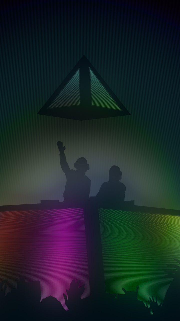 Обои дафт панк, электронная танцевальная музыка, Хаус музыка, электрохаус, свет в разрешении 720x1280