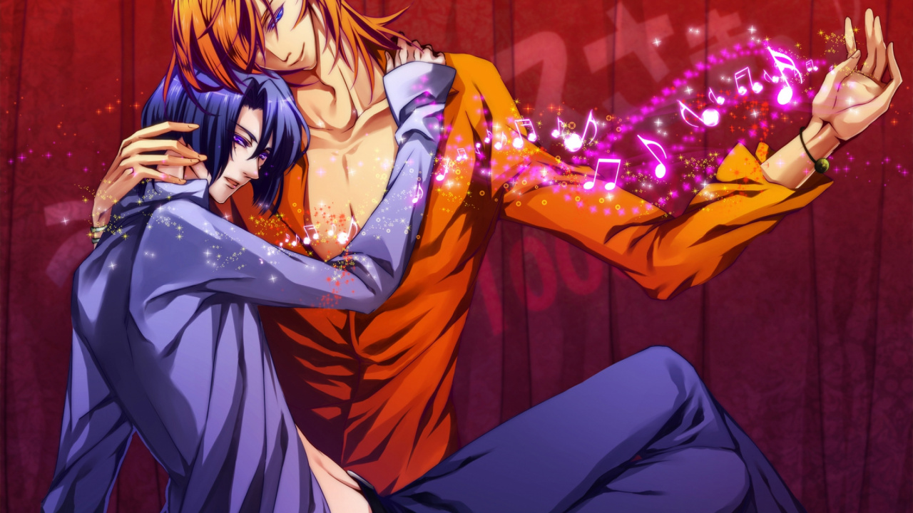 Обои крепкое объятие, объятия, пурпур, костюм, фикция в разрешении 1280x720