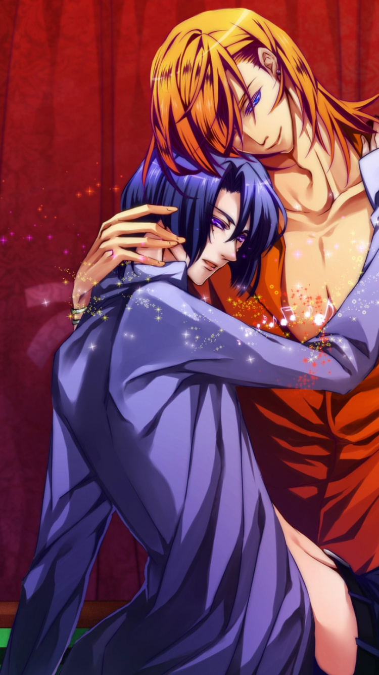 Обои крепкое объятие, объятия, пурпур, костюм, фикция в разрешении 750x1334