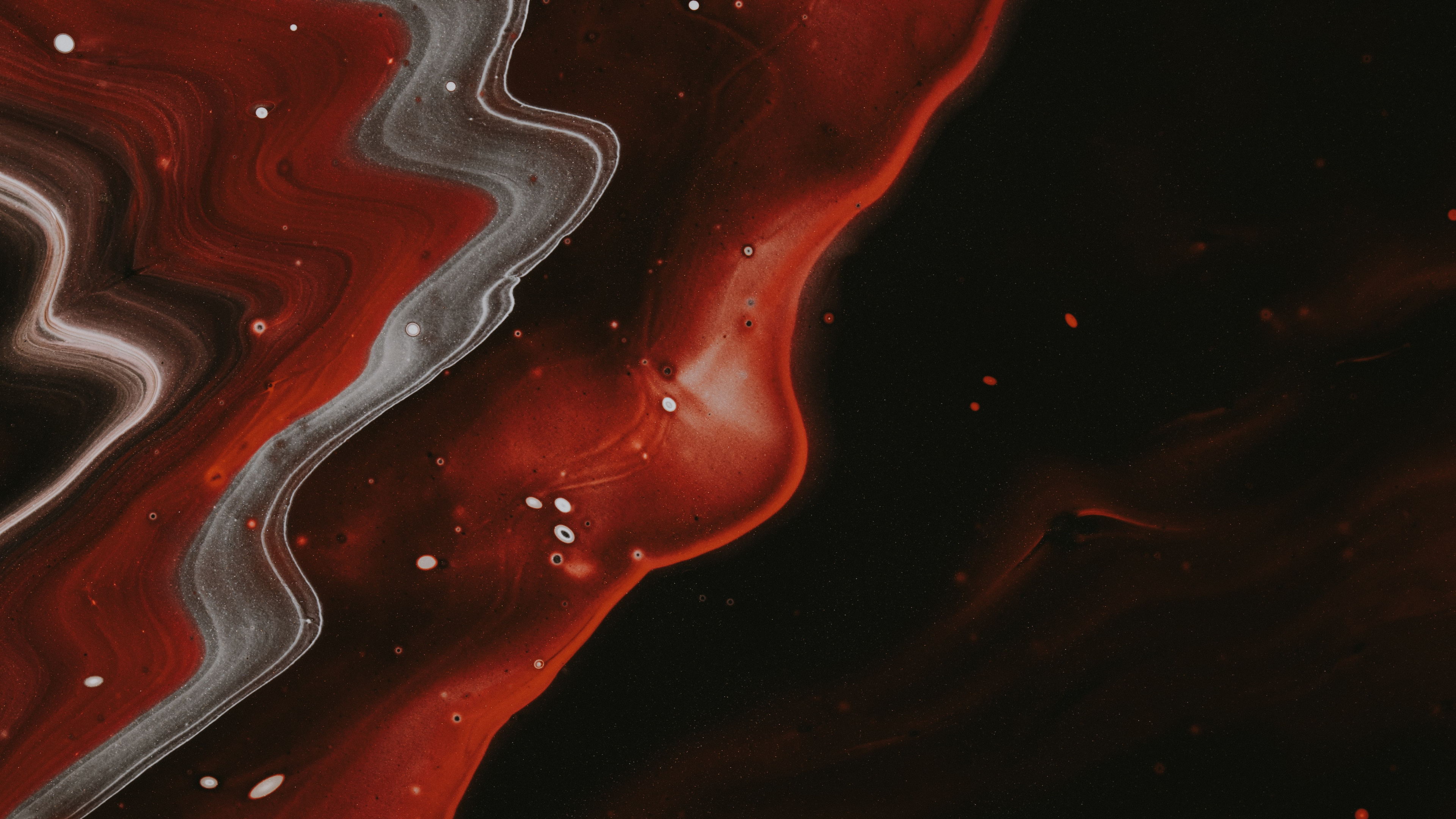 Обои атмосфера, красный белый черный, живопись, вода, жидкий в разрешении 3840x2160