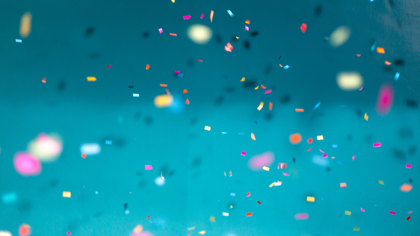 Обои дата рождения, вечеринка, синий, бирюза, вода в разрешении 1366x768