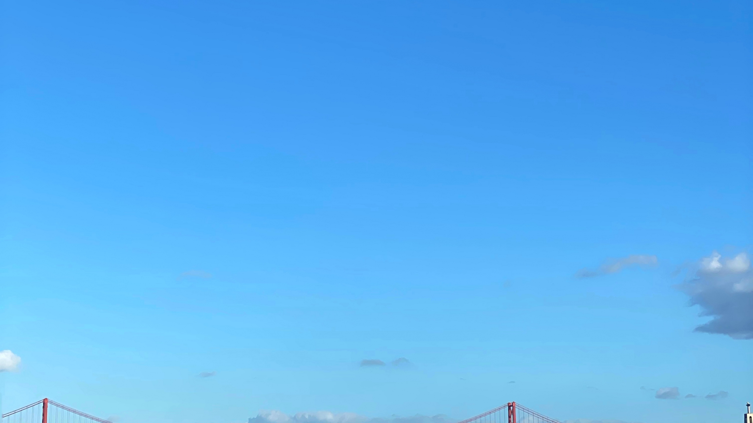 Обои море, подвесной мост, мост, вантовый мост, судно в разрешении 2560x1440