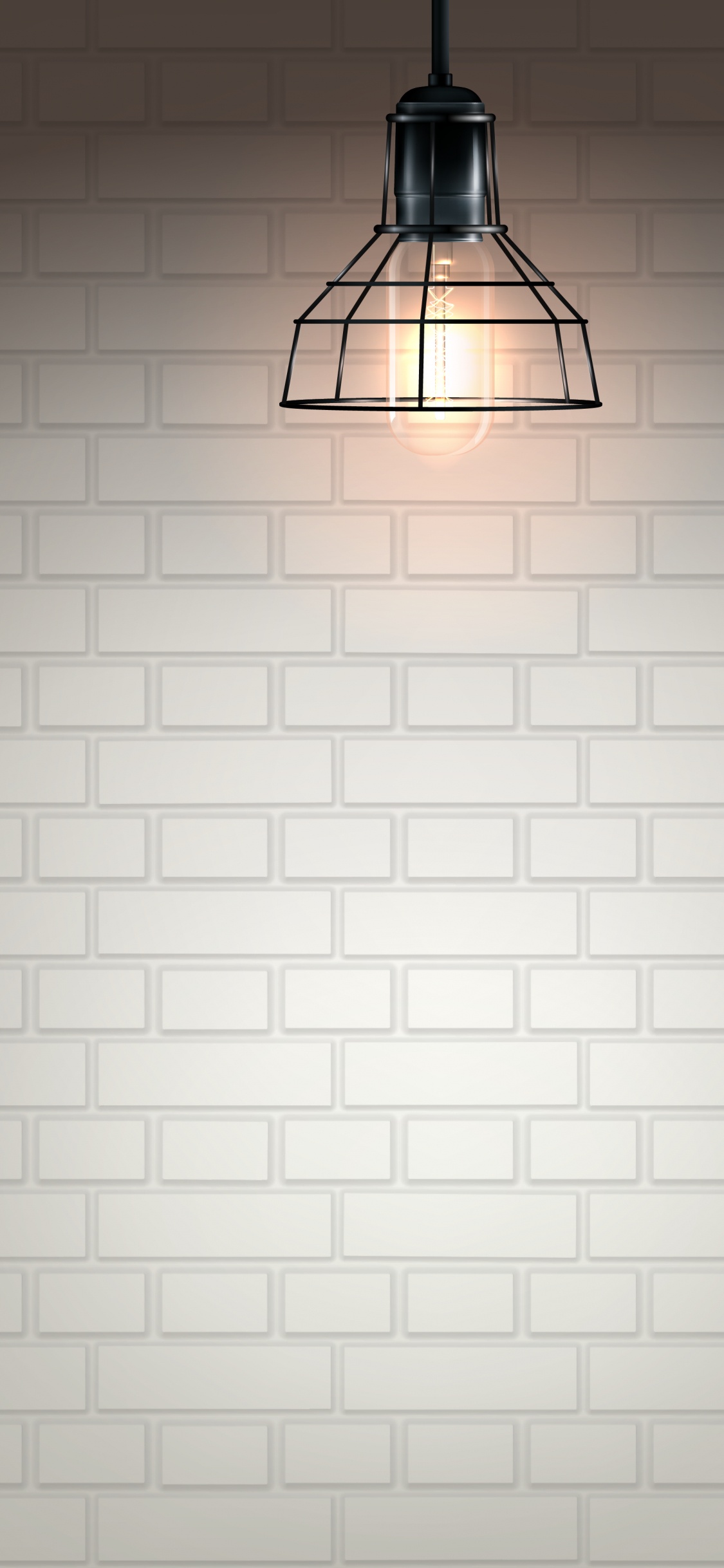 Обои осветительная арматура, электрическое освещение, кирпич, стена, линия в разрешении 1125x2436