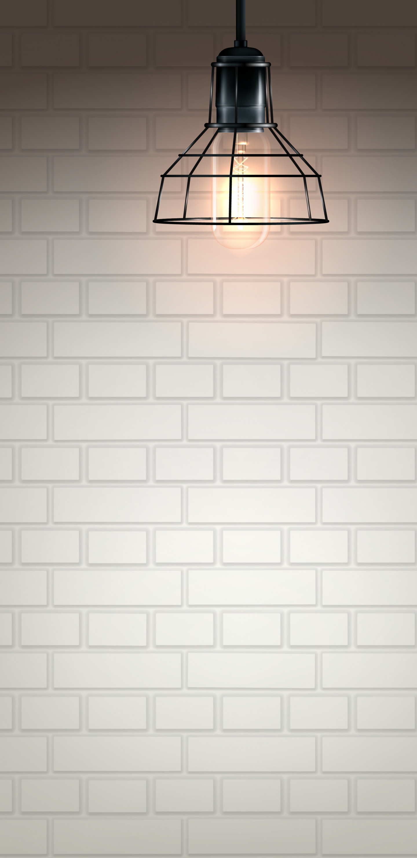 Обои осветительная арматура, электрическое освещение, кирпич, стена, линия в разрешении 1440x2960