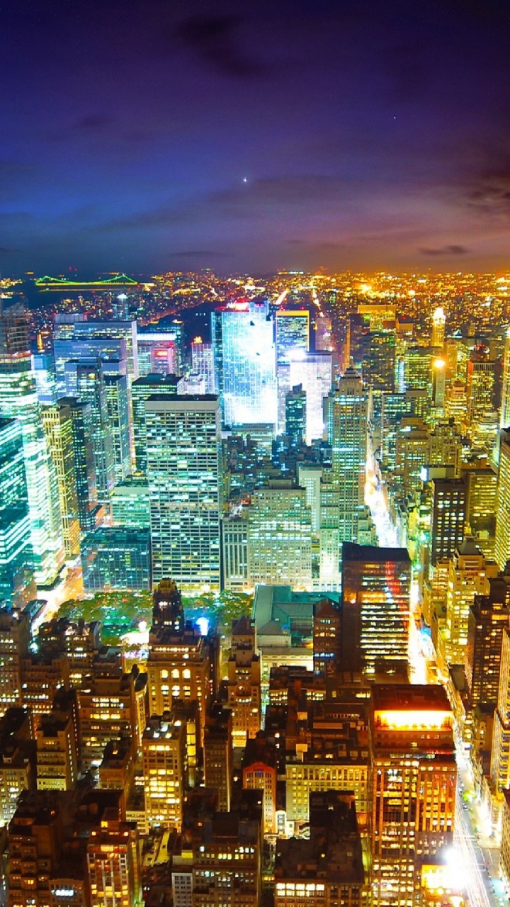 Обои Эмпайр Стейт Билдинг, линия горизонта, небоскреб, городской пейзаж, город в разрешении 720x1280