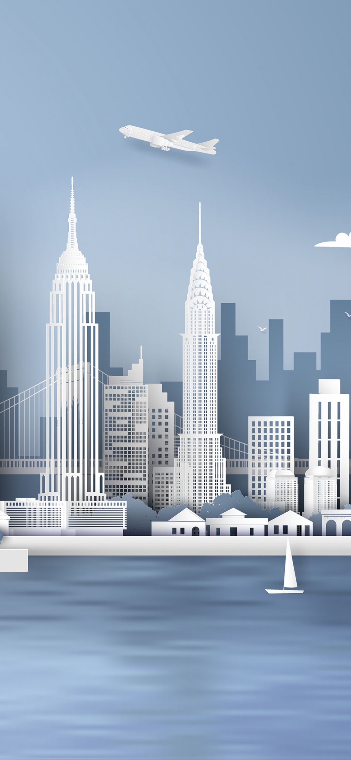 Обои ориентир, небоскреб, городской пейзаж, архитектура, здание в разрешении 1125x2436